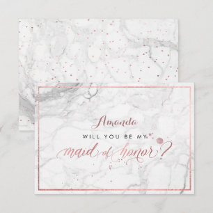 PixDezines Faux Rose Gold Will You  Maid of Honour Invitation