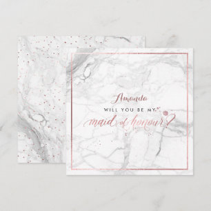 PixDezines Faux Rose Gold Will You  Maid of Honour Invitation