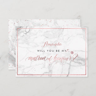 PixDezines Faux Rose Gold You Matron of Honour Invitation