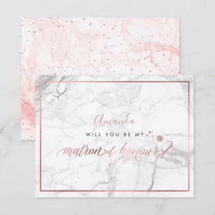PixDezines Faux Rose Gold  You  Matron of Honour Invitation