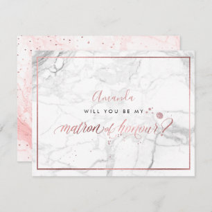 PixDezines Faux Rose Gold You Matron of Honour Invitation