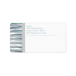 PixDezines faux silver+blue foil stripes Label