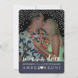 PixDezines Faux Silver Confetti/Heart/Save Date Save The Date
