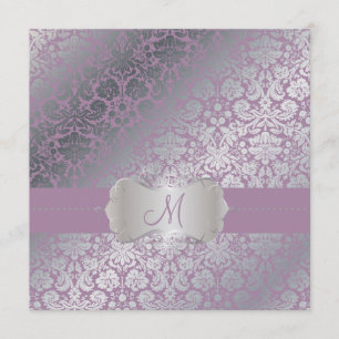 PixDezines faux silver/DIY background/lavender Invitation