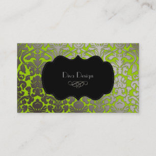 PixDezines faux silver flora damask/diy colour Business Card