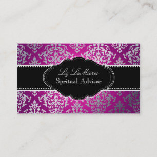 PixDezines Faux Silver Josephine Damask/DIY colour Business Card