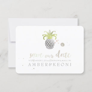 PixDezines Faux Silver Pineapple/save our date Save The Date