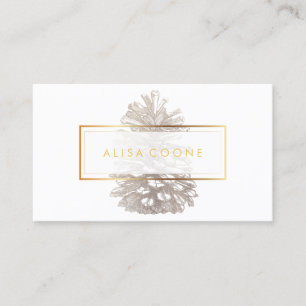 PixDezines faux silver pinecones Business Card