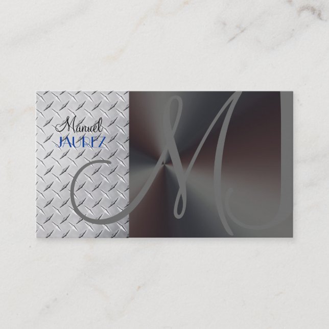 PixDezines faux steel plate/diy fonts Business Card (Front)
