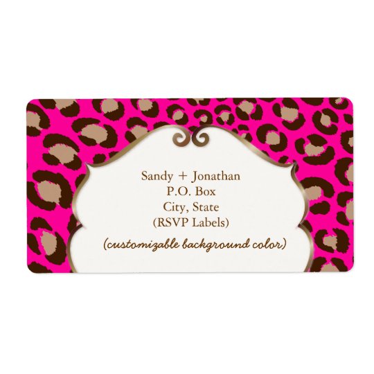 PixDezines Felina, hot pink leopard print Shipping Label