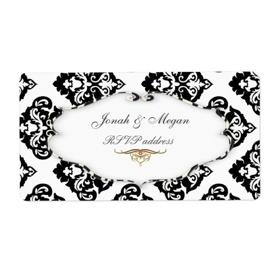 PixDezines Felina, Olivia Damask Shipping Label