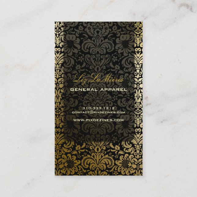PixDezines Fidora Damask/DIY background colour Business Card (Front)