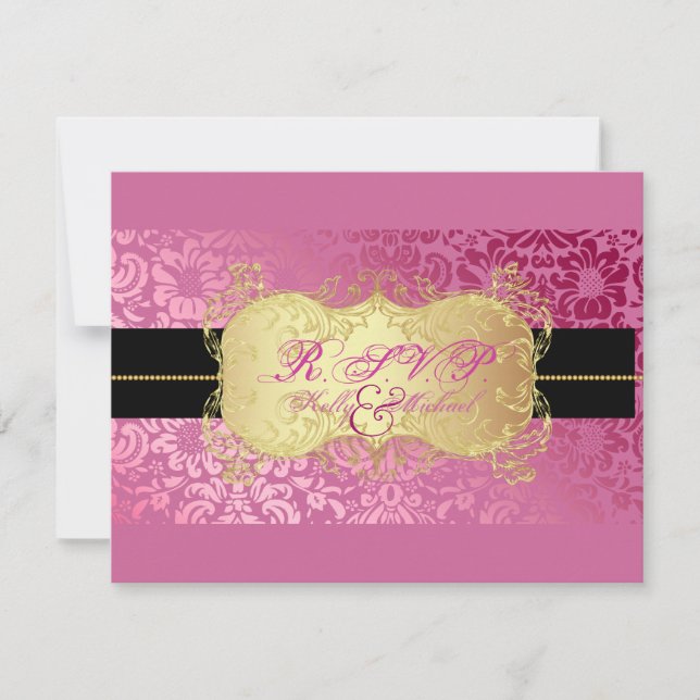 PixDezines Fidora Damask RSVP cards (Front)