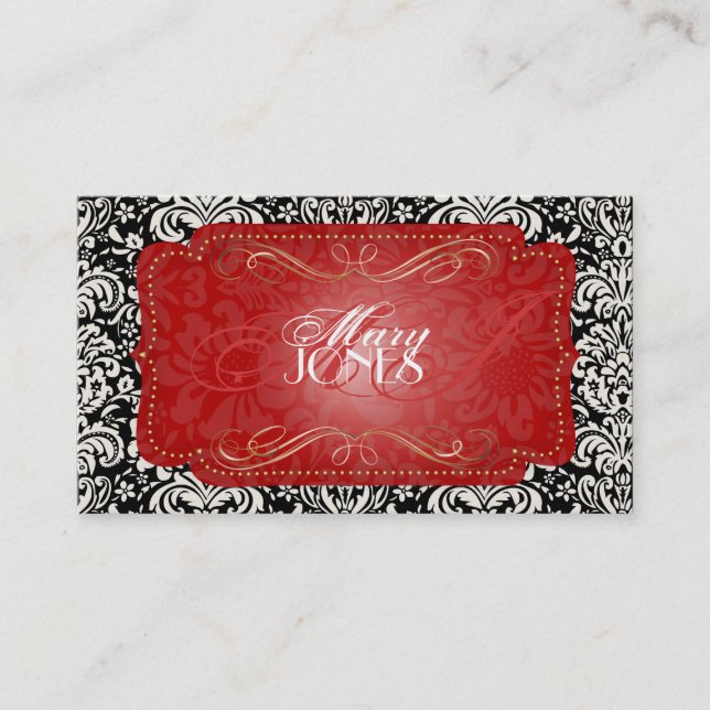 PixDezines Fidora Vintage Damask Business Card (Front)
