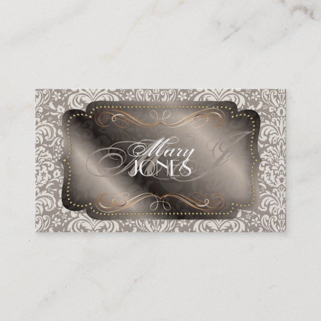 PixDezines Fidora Vintage Damask Business Card (Front)