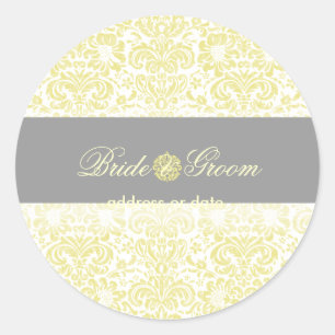 PixDezines Fidora Vintage Damask Classic Round Sticker