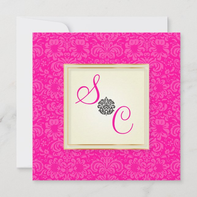 PixDezines Fidora Vintage Damask Invitation (Front)