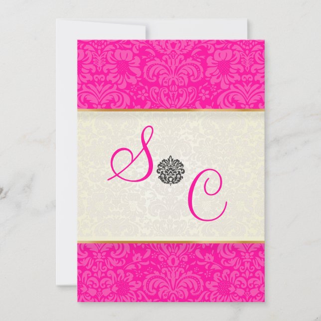 PixDezines Fidora Vintage Damask Invitation (Front)