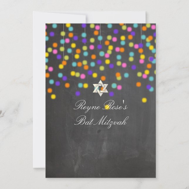 PixDezines fiesta+chalkboard/bat mitzvah Invitation (Front)