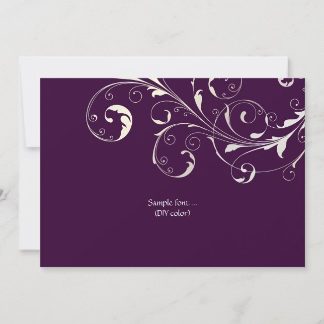 PixDezines filigree swirls/diy colours, plum Invitation (Front)