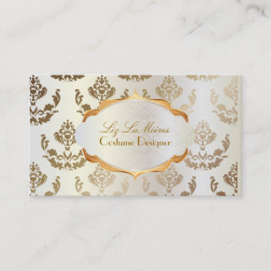 PixDezines firenze damask/copper+pearl Business Card