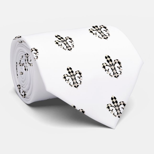 PixDezines Fleur de lis/DIY background colour Tie (Rolled)
