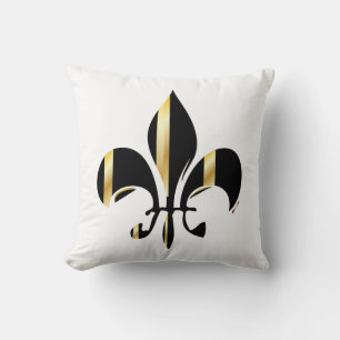 PixDezines fleur de lis/gold/black/DIYbackground Cushion