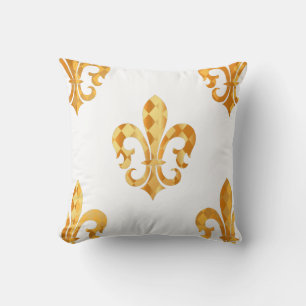 PixDezines fleur de lis/gold/black/DIYbackground Cushion