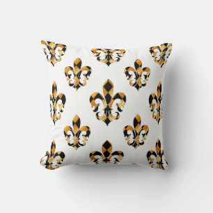 PixDezines fleur de lis/gold/black/DIYbackground Cushion