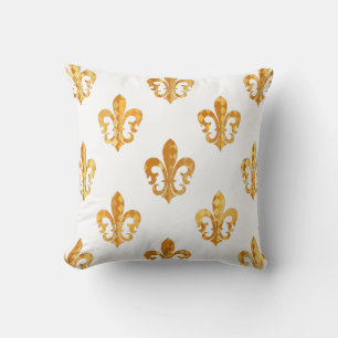 PixDezines fleur de lis/gold/black/DIYbackground Cushion
