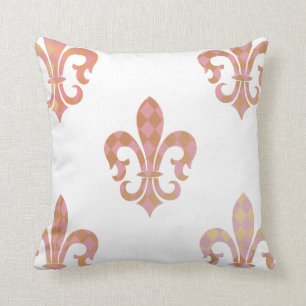 PixDezines fleur de lis/pink/gold/DIYbackground Cushion