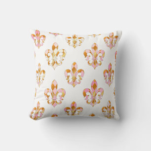 PixDezines fleur de lis/pink/gold/DIYbackground Cushion
