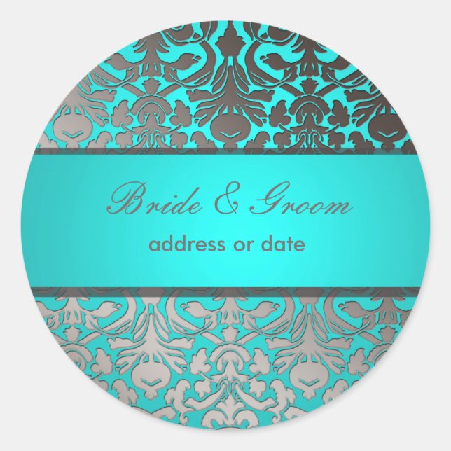 PixDezines Flora Damask Classic Round Sticker (Front)