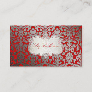 PixDezines flora damask/faux platinum/diy colour Business Card
