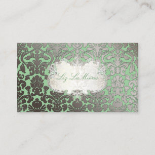 PixDezines flora damask/faux platinum/diy colour Business Card
