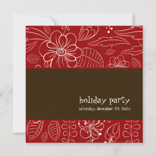 PixDezines Floral+Ferns, DIY background/red Invitation