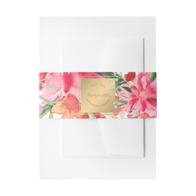 PixDezines Floral/Watercolor/May Flower Invitation Belly Band (Front Example)