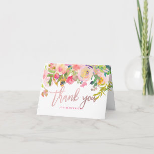 PixDezines Floral Watercolor/Photo Thank You Card