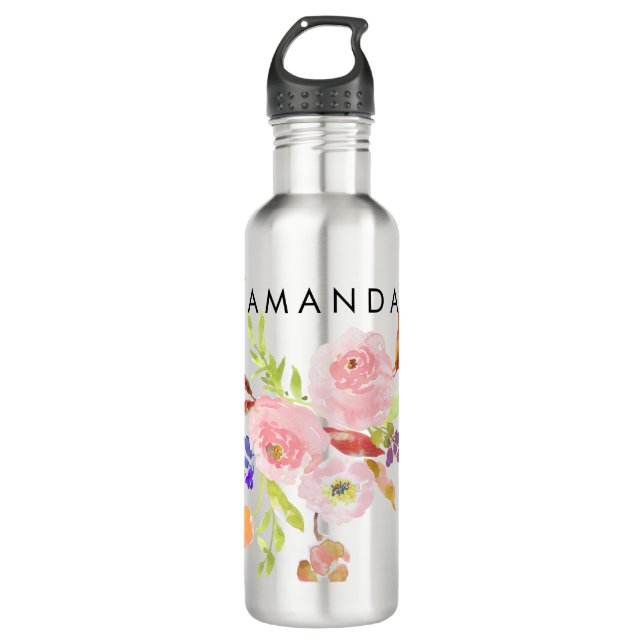 PixDezines Floral/Watercolor/Ranunculus 710 Ml Water Bottle (Front)