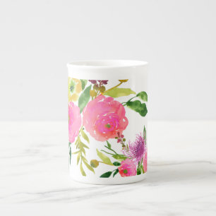 PixDezines floral/watercolor/ranunculus Bone China Mug
