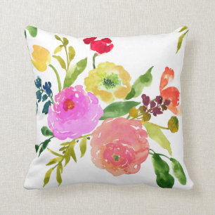 PixDezines Floral Watercolor/Ranunculus Cushion