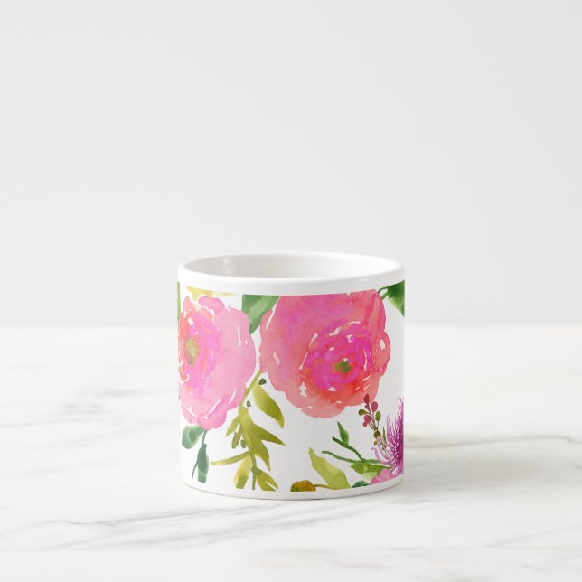 PixDezines floral/watercolor/ranunculus Espresso Cup (Front)