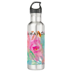 PixDezines Floral/Watercolor/Roses 710 Ml Water Bottle