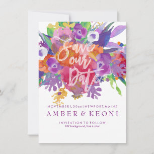 PixDezines Floral Watercolor Save the Date