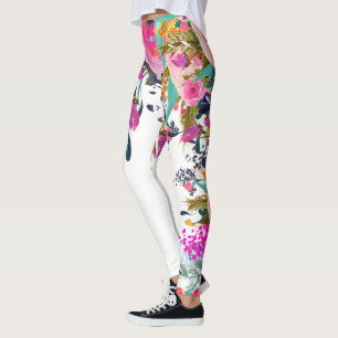 PixDezines Floral Watercolor/Spring Bouquet Leggings