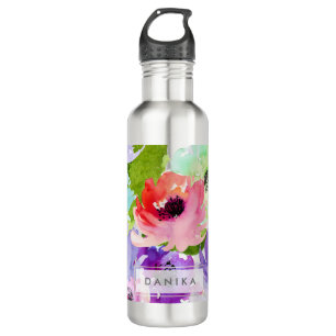PixDezines Floral/Watercolor/Water Rose 710 Ml Water Bottle