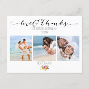 PixDezines Floral Wedding Thank You Postcard