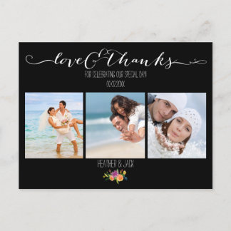 PixDezines Floral Wedding Thank You Postcard