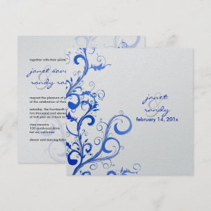PixDezines Flourish/swirls leaves/blue/lilac Invitation