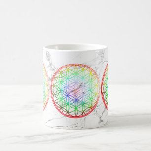PixDezines FLOWER OF LIFE FAUX FOIL+MARBLE Coffee Mug